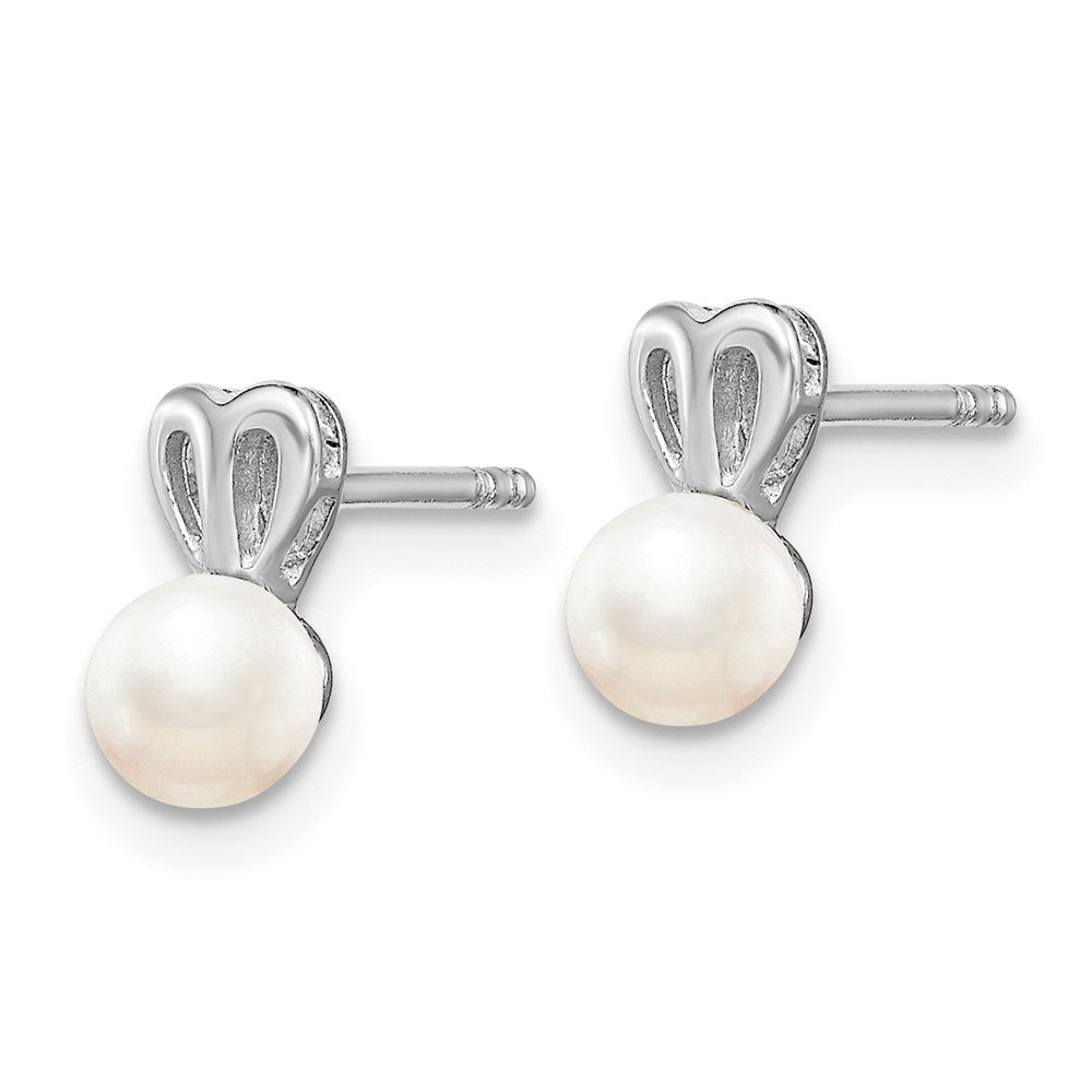 Sterling Silver Rhodium-Plated Fw Cultured Pearl Earrings