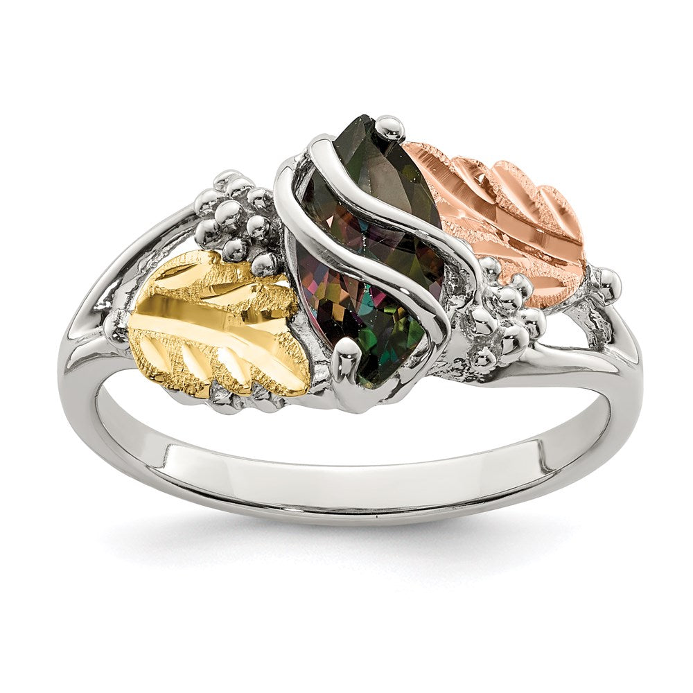 Sterling Silver Landstrom'S Mt. Rushmore Black Hills 12K Gold Accents Mystic Fire Topaz Ring