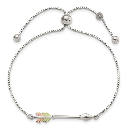 Sterling Silver Landstrom'S Mt. Rushmore Black Hills 12K Gold Accents Arrow Adjustable Bracelet