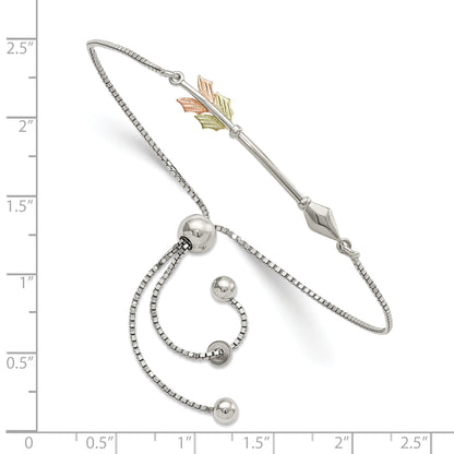 Sterling Silver Landstrom'S Mt. Rushmore Black Hills 12K Gold Accents Arrow Adjustable Bracelet