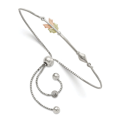 Sterling Silver Landstrom'S Mt. Rushmore Black Hills 12K Gold Accents Arrow Adjustable Bracelet