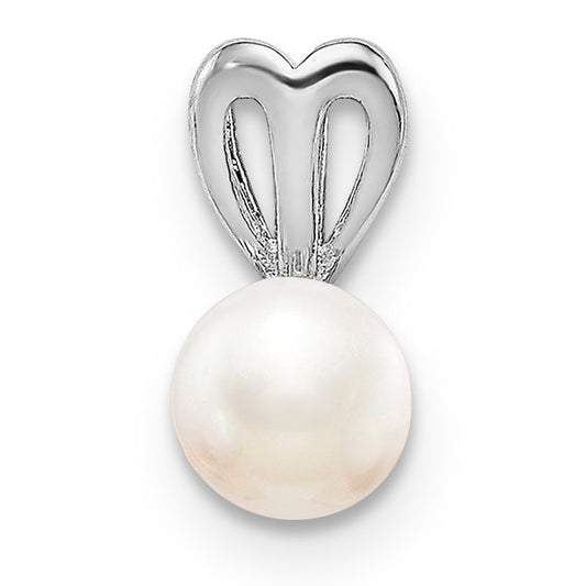 Sterling Silver Rhodium-Plated Fw Cultured Pearl Pendant
