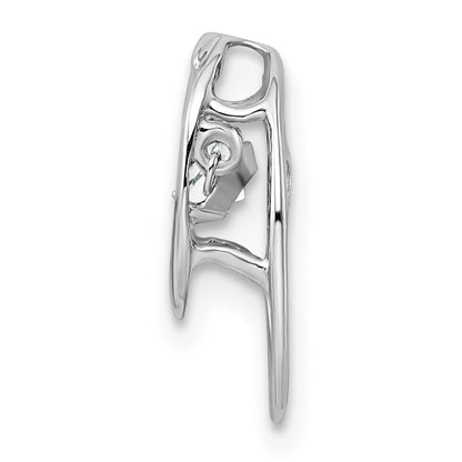 Sterling Silver Rhodium Cz Birthstone Vibrant Chain Slide