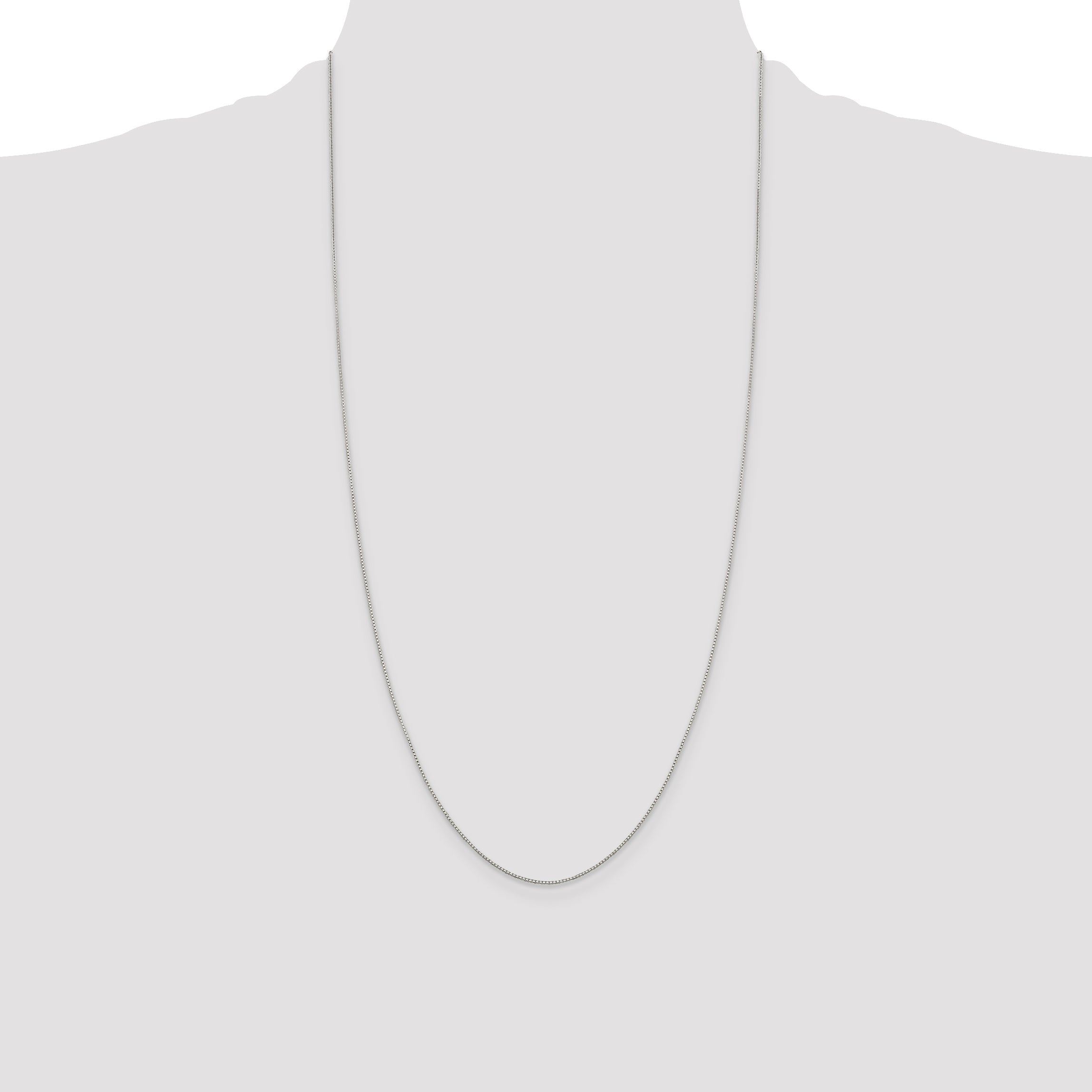 28 Inch Sterling Silver .8mm 8 Sided Diamond-Cut Box Chain Necklace