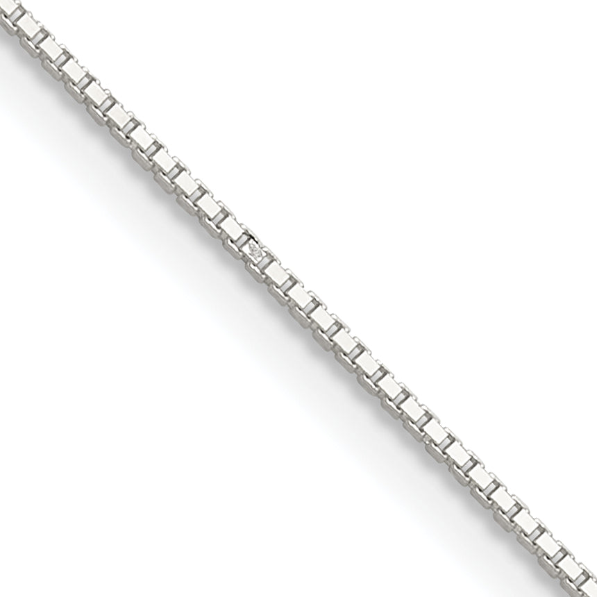 18 Inch Sterling Silver .8mm 8 Sided Diamond-Cut Box Chain Necklace