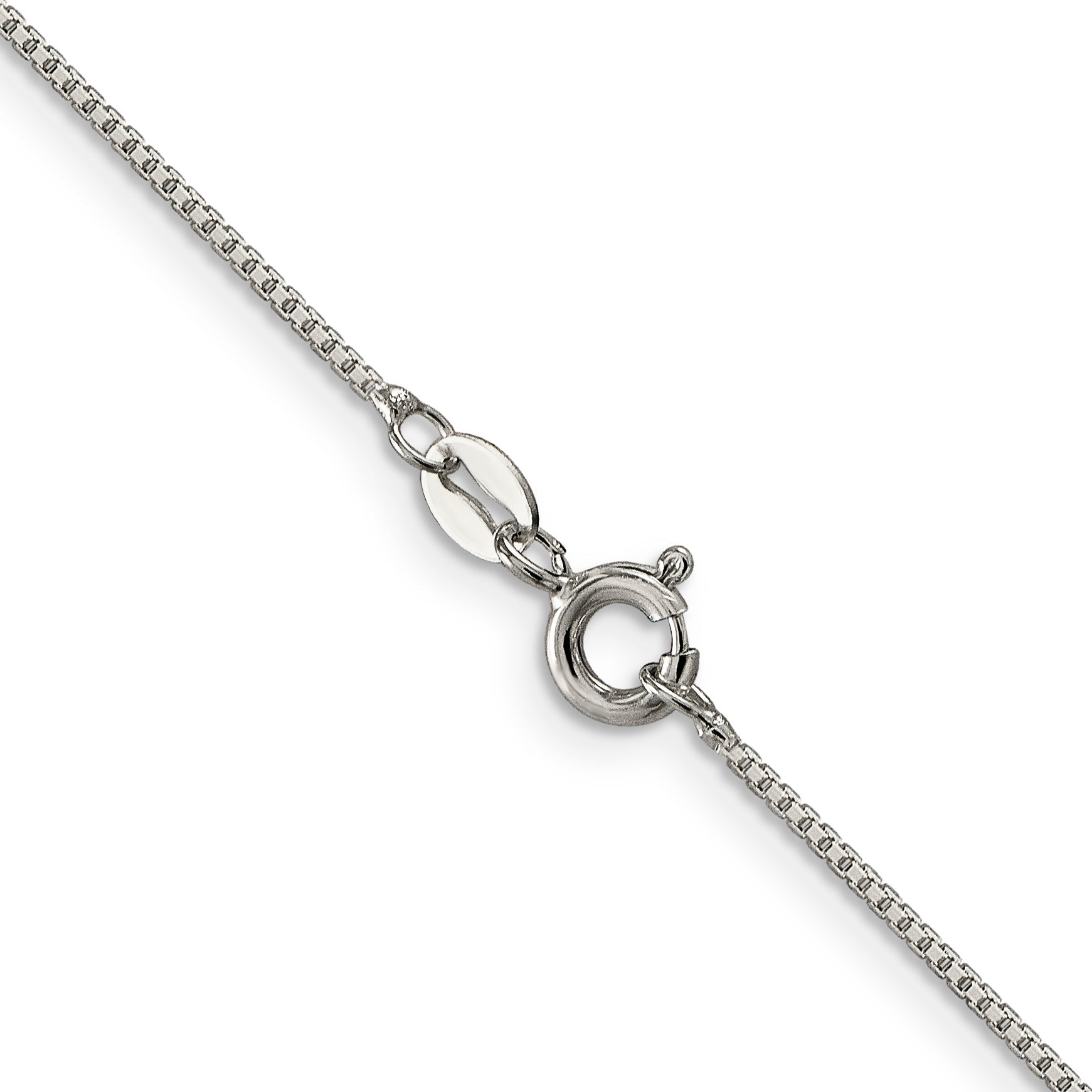 16 Inch Sterling Silver 1mm 8 Sided Diamond-Cut Box Chain Necklace