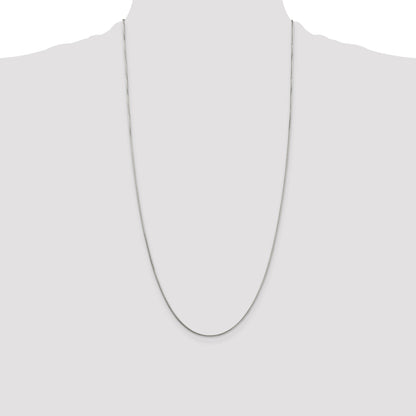 28 Inch Sterling Silver 1mm 8 Sided Diamond-Cut Box Chain Necklace