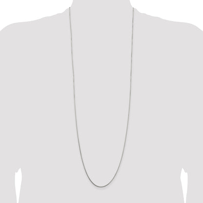 36 Inch Sterling Silver 1mm 8 Sided Diamond-Cut Box Chain Necklace