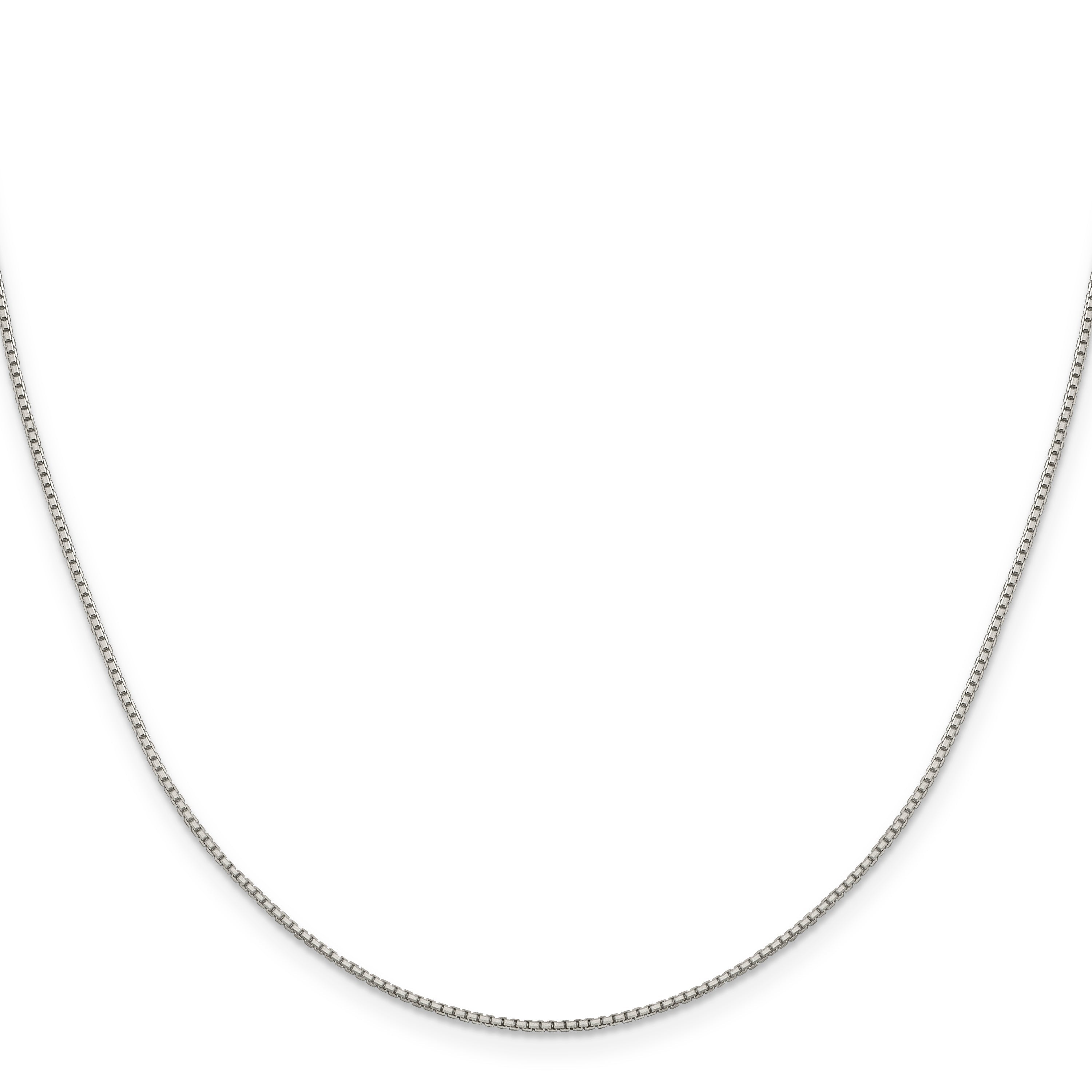16 Inch Sterling Silver 1.15mm 8 Sided Diamond-Cut Box Chain Necklace