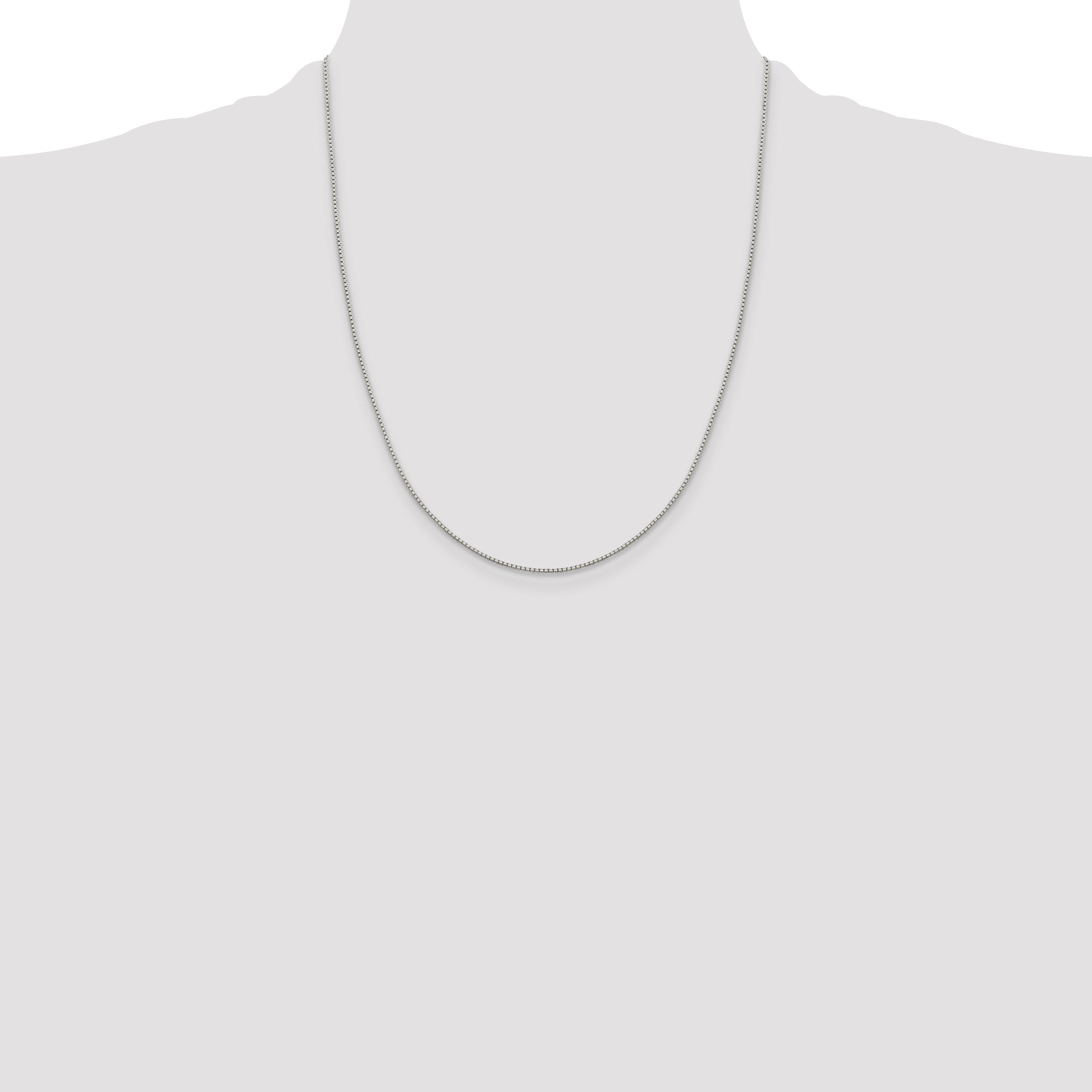 22 Inch Sterling Silver 1.15mm 8 Sided Diamond-Cut Box Chain Necklace