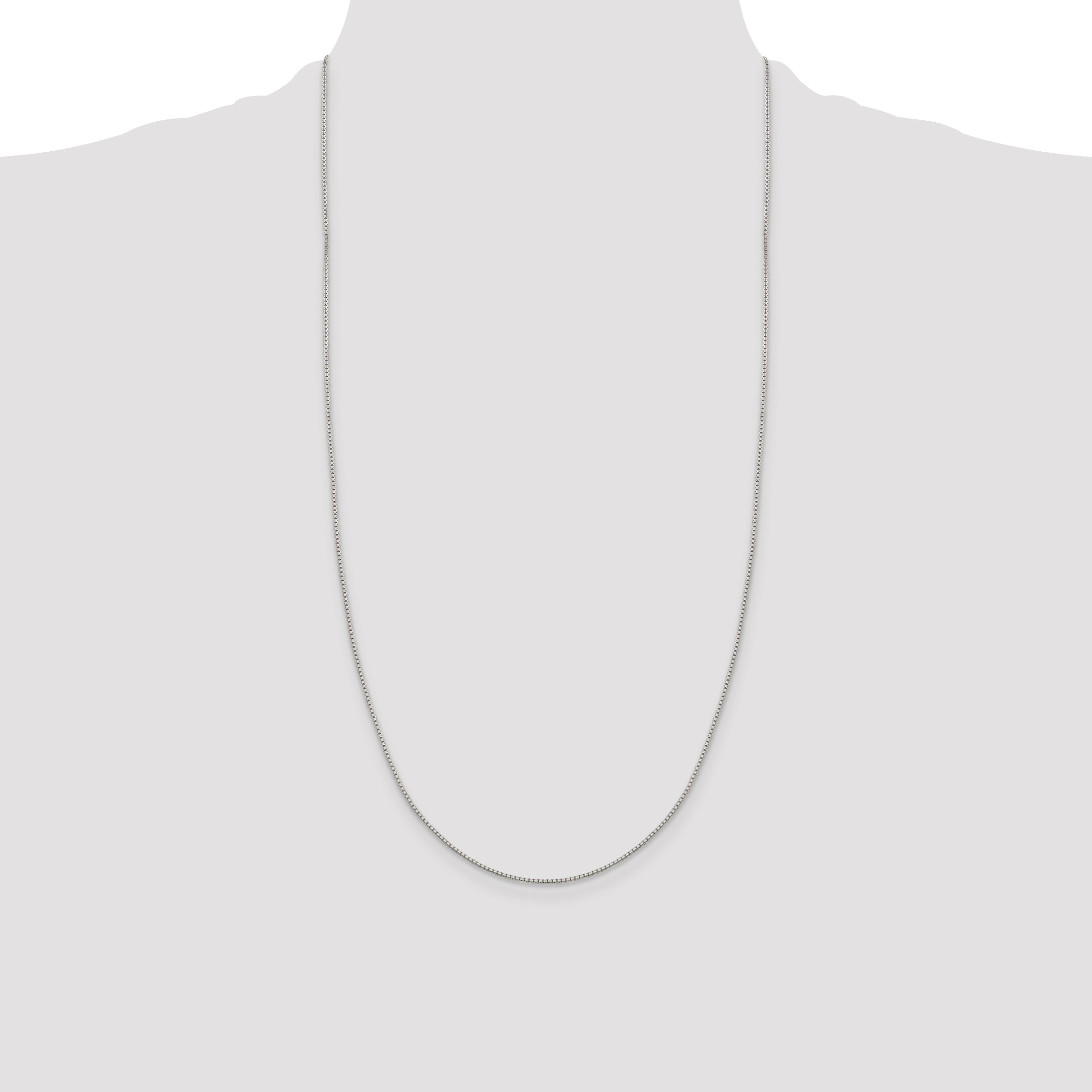 28 Inch Sterling Silver 1.15mm 8 Sided Diamond-Cut Box Chain Necklace