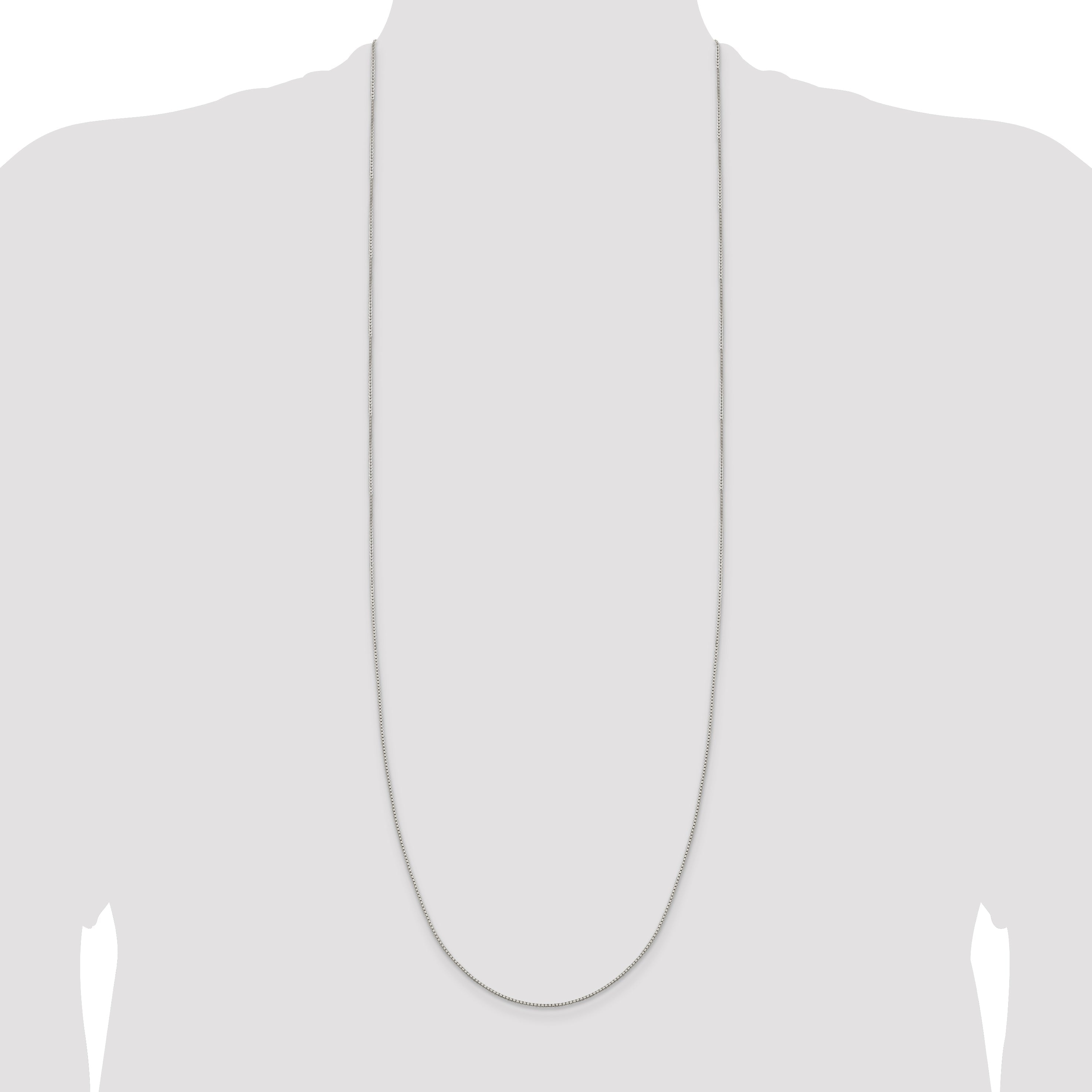 36 Inch Sterling Silver 1.15mm 8 Sided Diamond-Cut Box Chain Necklace