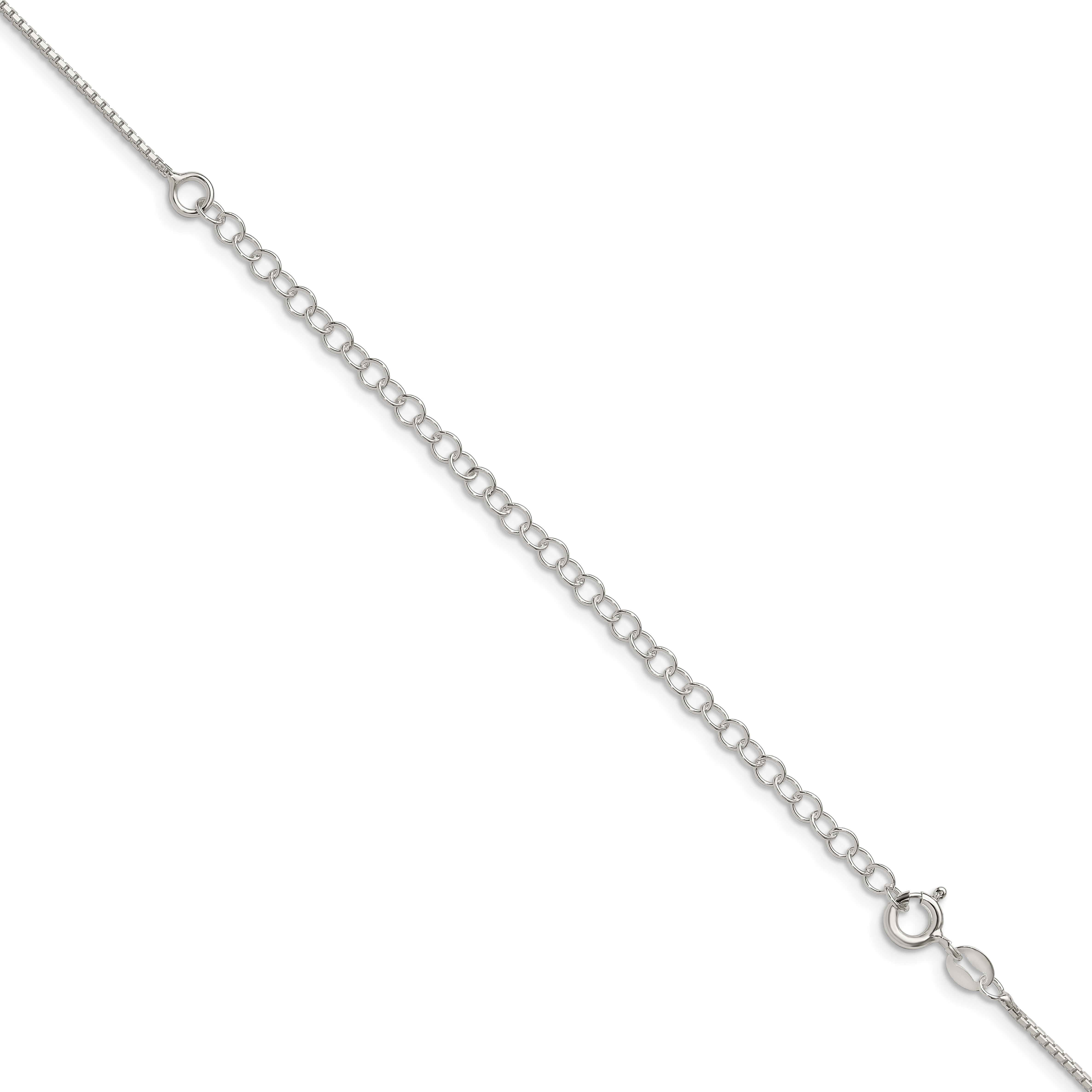 22 Inch Sterling Silver 1.15mm 8 Sided Diamond-Cut Box Chain W/4In Ext.