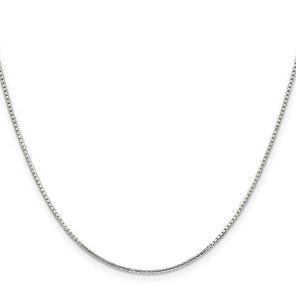 26 Inch Sterling Silver 1.25mm 8 Sided Diamond-Cut Box Chain Necklace