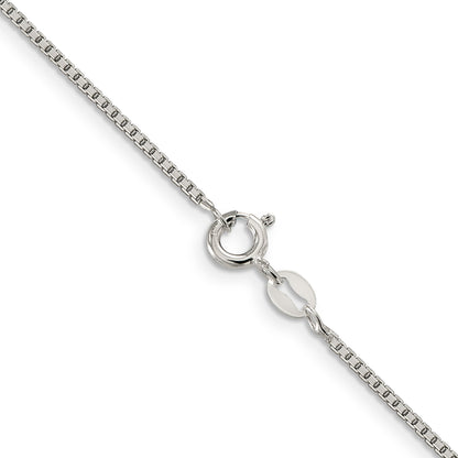 16 Inch Sterling Silver 1.25mm 8 Sided Diamond-Cut Box Chain Necklace