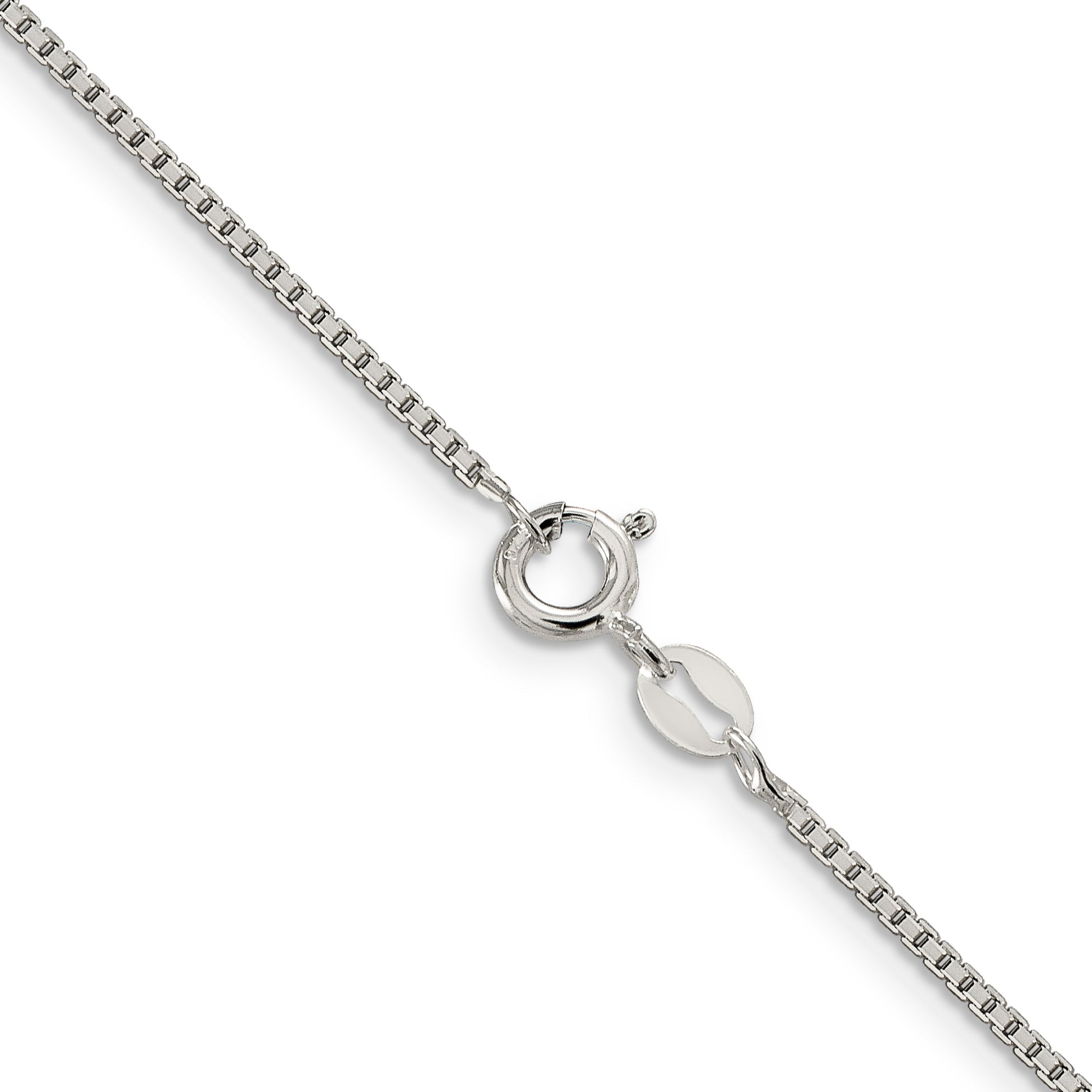 22 Inch Sterling Silver 1.25mm 8 Sided Diamond-Cut Box Chain Necklace
