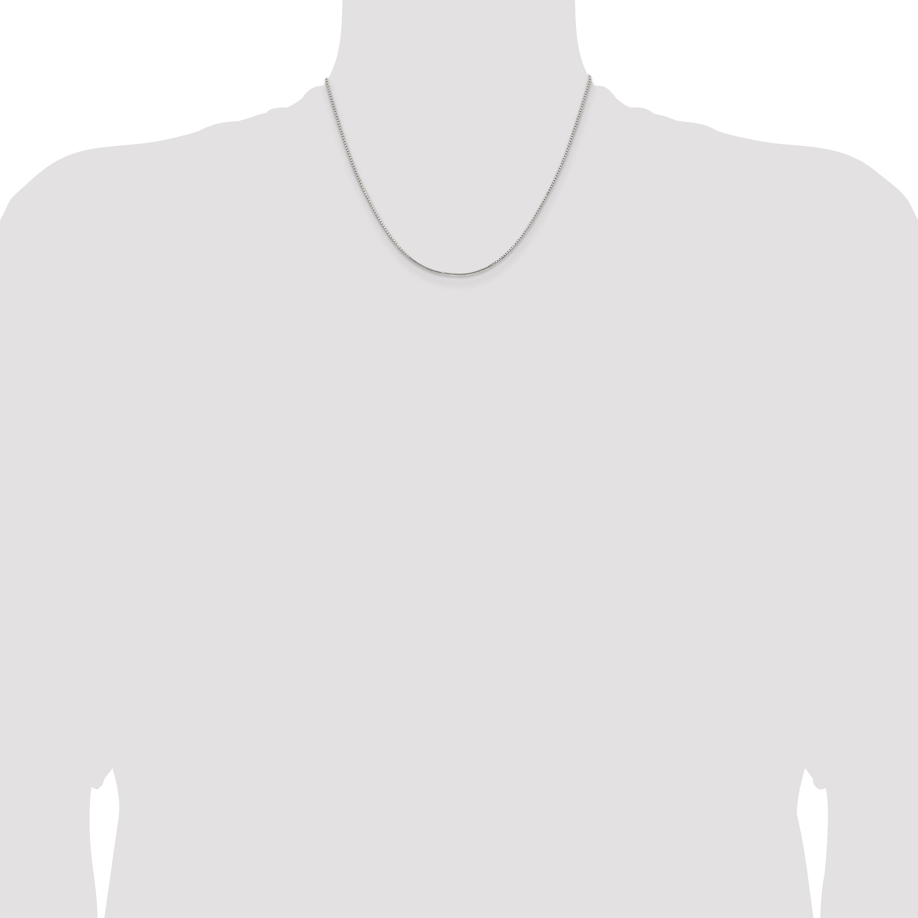 18 Inch Sterling Silver 1.25mm 8 Sided Diamond-Cut Box Chain W/2In Ext.