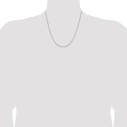 20 Inch Sterling Silver 1.25mm 8 Sided Diamond-Cut Box Chain Necklace