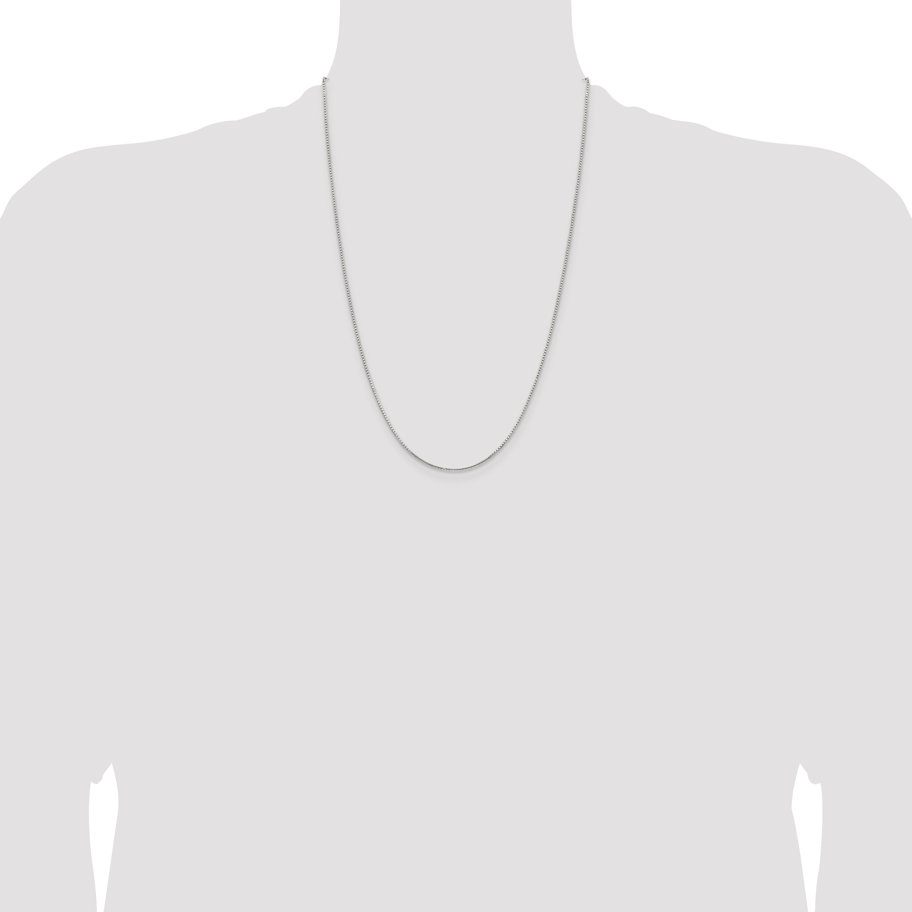 24 Inch Sterling Silver 1.25mm 8 Sided Diamond-Cut Box Chain Necklace