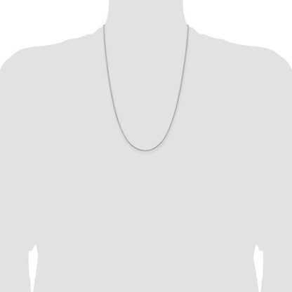 24 Inch Sterling Silver 1.25mm 8 Sided Diamond-Cut Box Chain Necklace