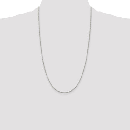 26 Inch Sterling Silver 1.25mm 8 Sided Diamond-Cut Box Chain Necklace