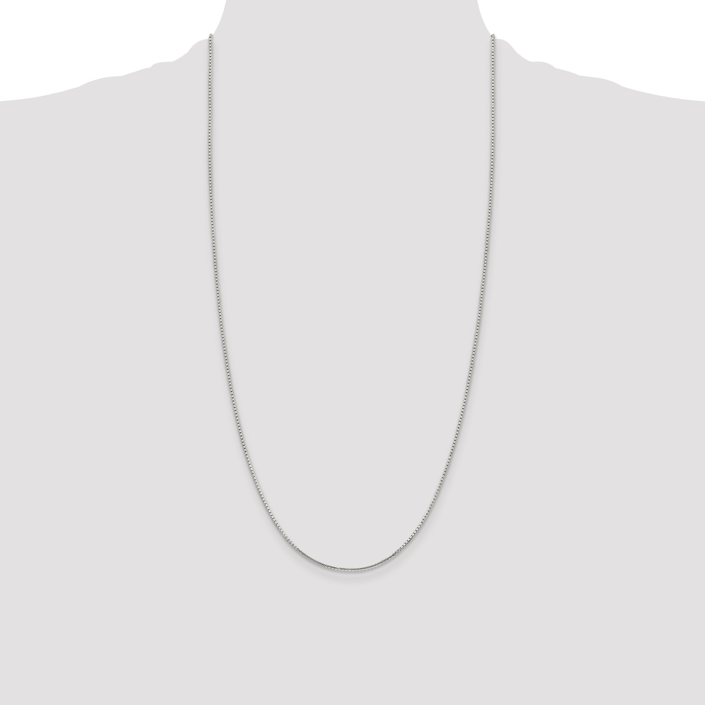 28 Inch Sterling Silver 1.25mm 8 Sided Diamond-Cut Box Chain Necklace