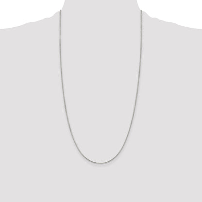 28 Inch Sterling Silver 1.25mm 8 Sided Diamond-Cut Box Chain Necklace