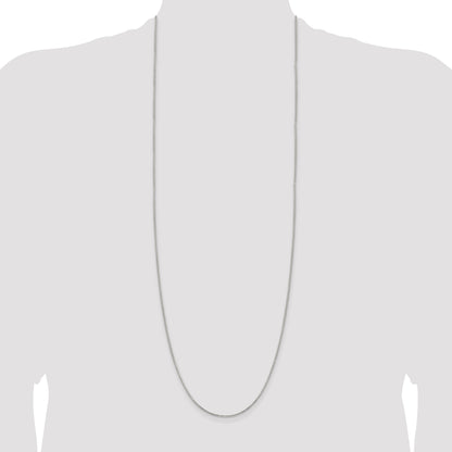 36 Inch Sterling Silver 1.25mm 8 Sided Diamond-Cut Box Chain Necklace