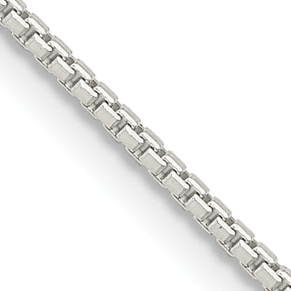 16 Inch Sterling Silver 1.25mm 8 Sided Diamond-Cut Box Chain Necklace