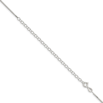 22 Inch Sterling Silver 1.25mm 8 Sided Diamond-Cut Box Chain W/4In Ext.