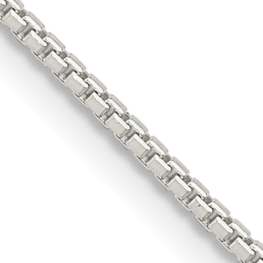 28 Inch Sterling Silver 1.25mm 8 Sided Diamond-Cut Box Chain Necklace