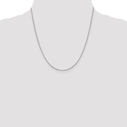 20 Inch Sterling Silver 1.35mm 8 Sided Diamond-Cut Box Chain Necklace