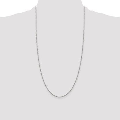 28 Inch Sterling Silver 1.35mm 8 Sided Diamond-Cut Box Chain Necklace