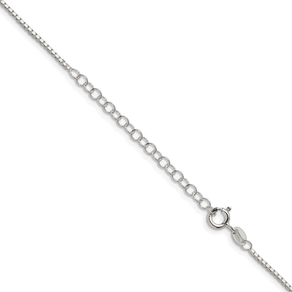 18 Inch Sterling Silver 1.35mm 8 Sided Diamond-Cut Box Chain W/2In Ext.