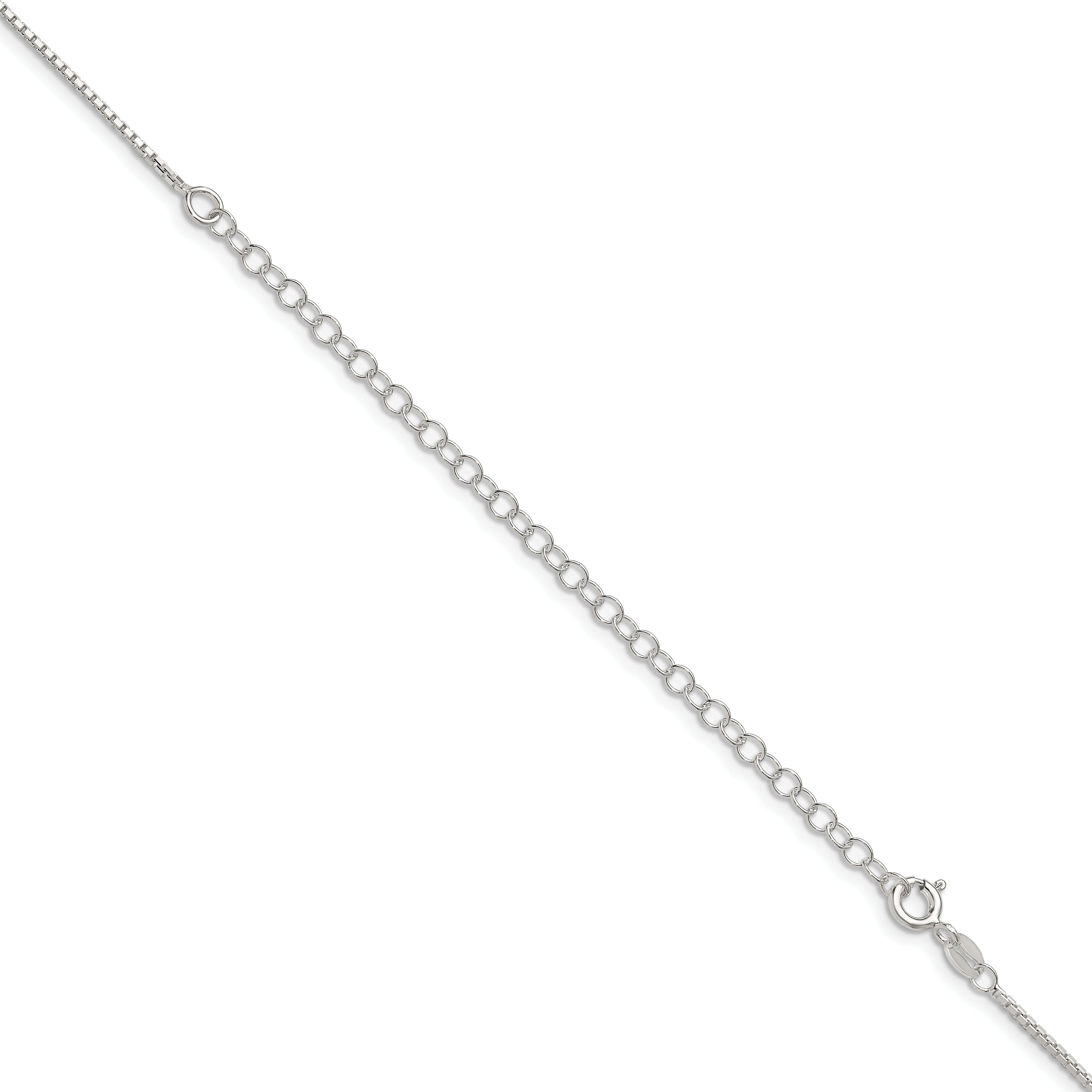22 Inch Sterling Silver 1.35mm 8 Sided Diamond-Cut Box Chain W/4In Ext.