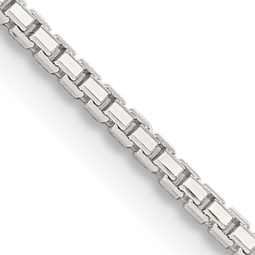 28 Inch Sterling Silver 1.35mm 8 Sided Diamond-Cut Box Chain Necklace