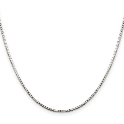 16 Inch Sterling Silver 1.5mm 8 Sided Diamond-Cut Box Chain Necklace