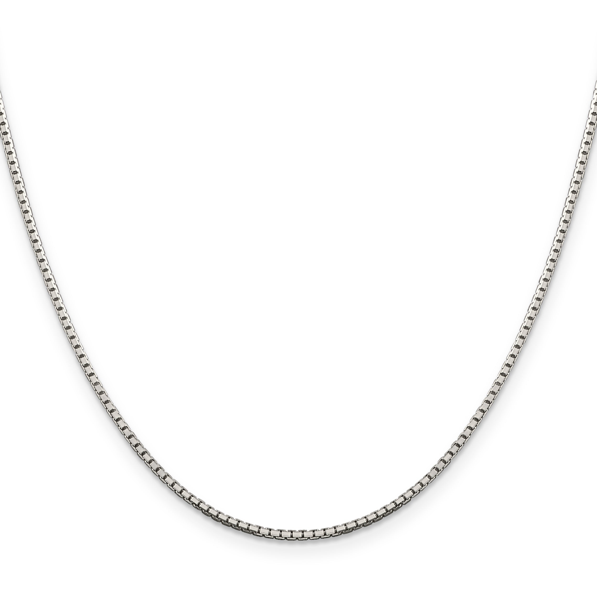 22 Inch Sterling Silver 1.5mm 8 Sided Diamond-Cut Box Chain W/4In Ext.