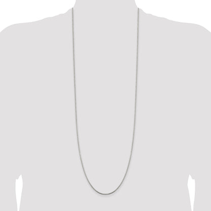 36 Inch Sterling Silver 1.5mm 8 Sided Diamond-Cut Box Chain Necklace