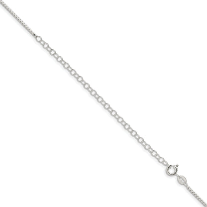 22 Inch Sterling Silver 1.5mm 8 Sided Diamond-Cut Box Chain W/4In Ext.