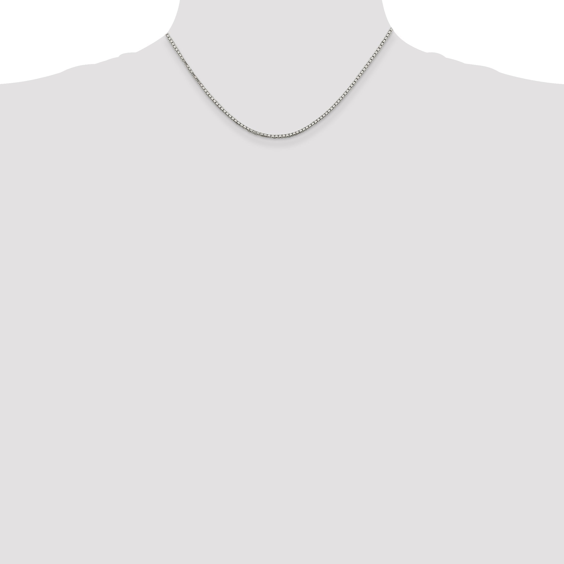 16 Inch Sterling Silver 1.7mm 8 Sided Diamond-Cut Box Chain Necklace