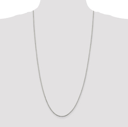 30 Inch Sterling Silver 1.7mm 8 Sided Diamond-Cut Box Chain Necklace