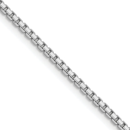 20 Inch Sterling Silver Rhodium-Plated 1.7mm 8 Sided D/C Mirror Box Chain Necklace