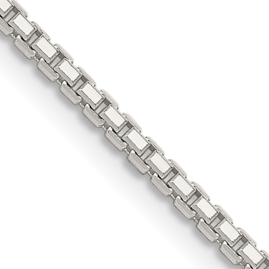 28 Inch Sterling Silver 1.7mm 8 Sided Diamond-Cut Box Chain