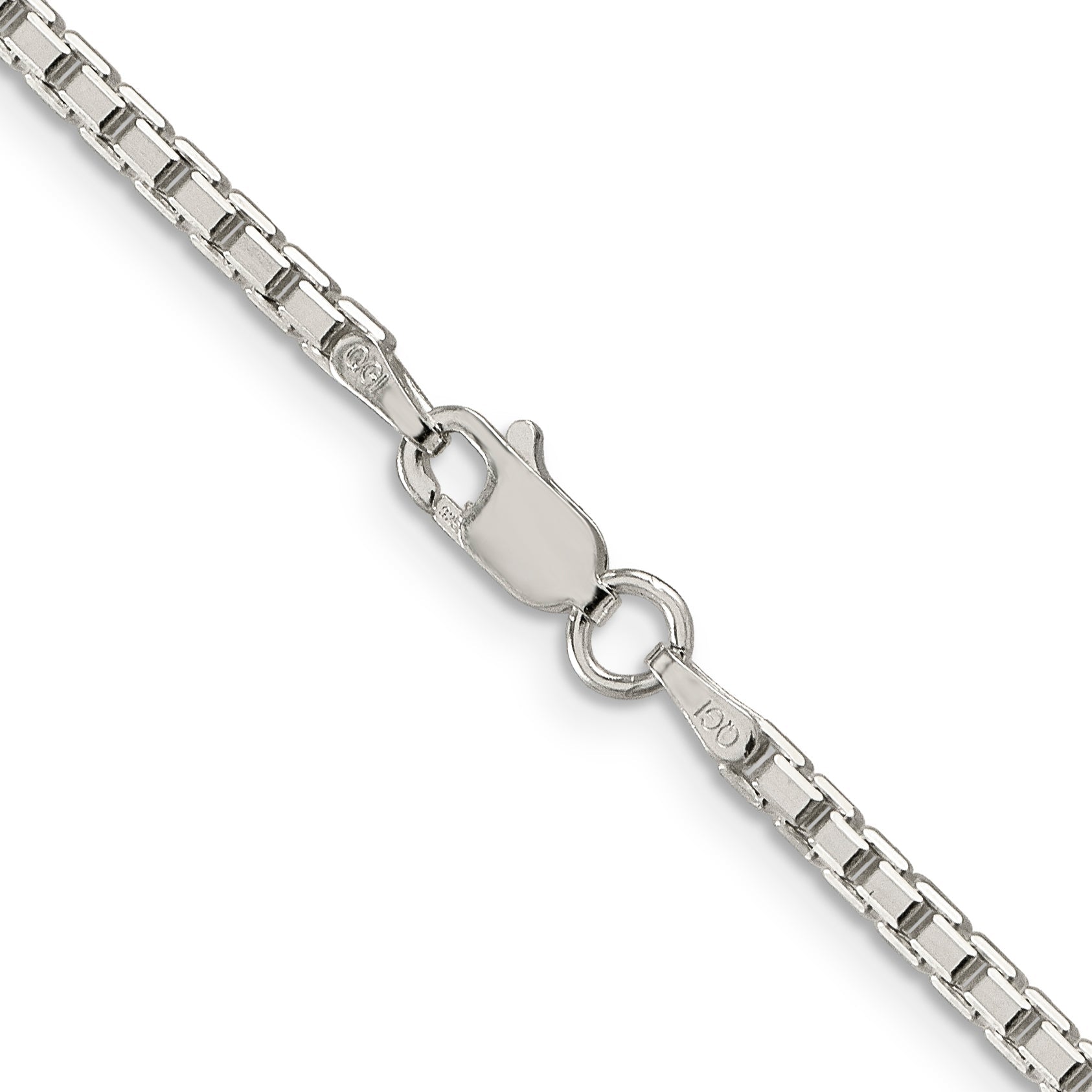 20 Inch Sterling Silver 2.5mm 8 Sided Diamond-Cut Box Chain Necklace