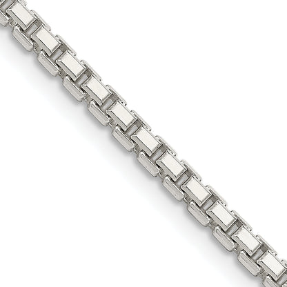 30 Inch Sterling Silver 2.5mm 8 Sided Diamond-Cut Box Chain