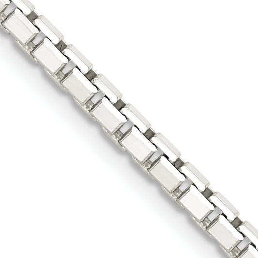22 Inch Sterling Silver 2.9mm 8 Sided Diamond-Cut Box Chain