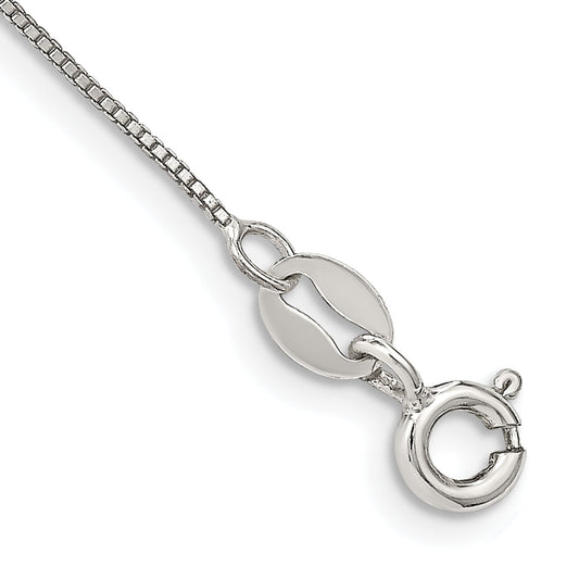 9 Inch Sterling Silver .6mm Box Chain Anklet