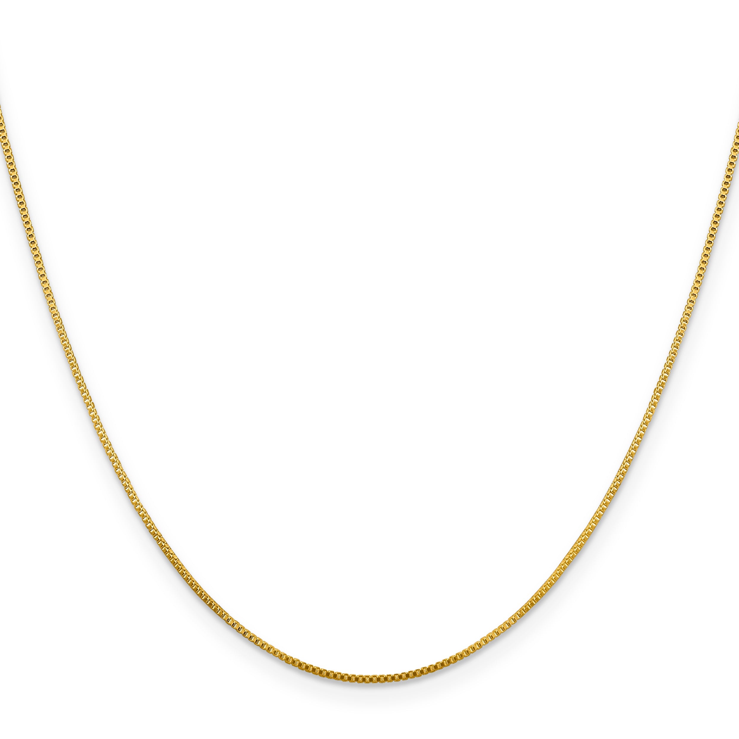 20 Inch Flash Gold-Plated Sterling Silver .8mm Box Chain Necklace
