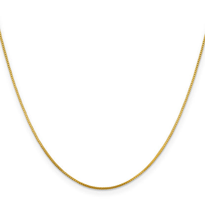 18 Inch Flash Gold-Plated Sterling Silver .8mm Box Chain Necklace